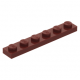 LEGO lapos elem 1x6, sötétpiros (3666)